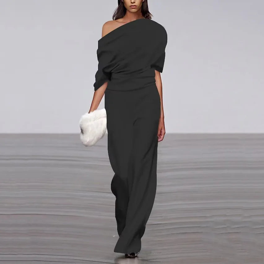Bella Elegante One Shoulder Jumpsuit Dames