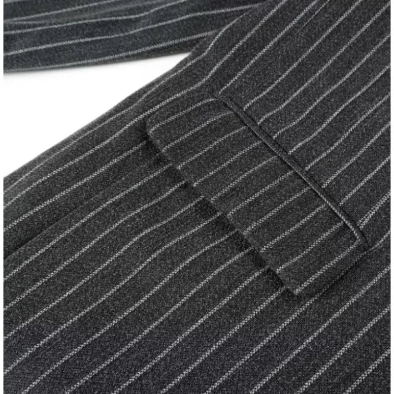 Atelier Pinstripe Maxi Coat