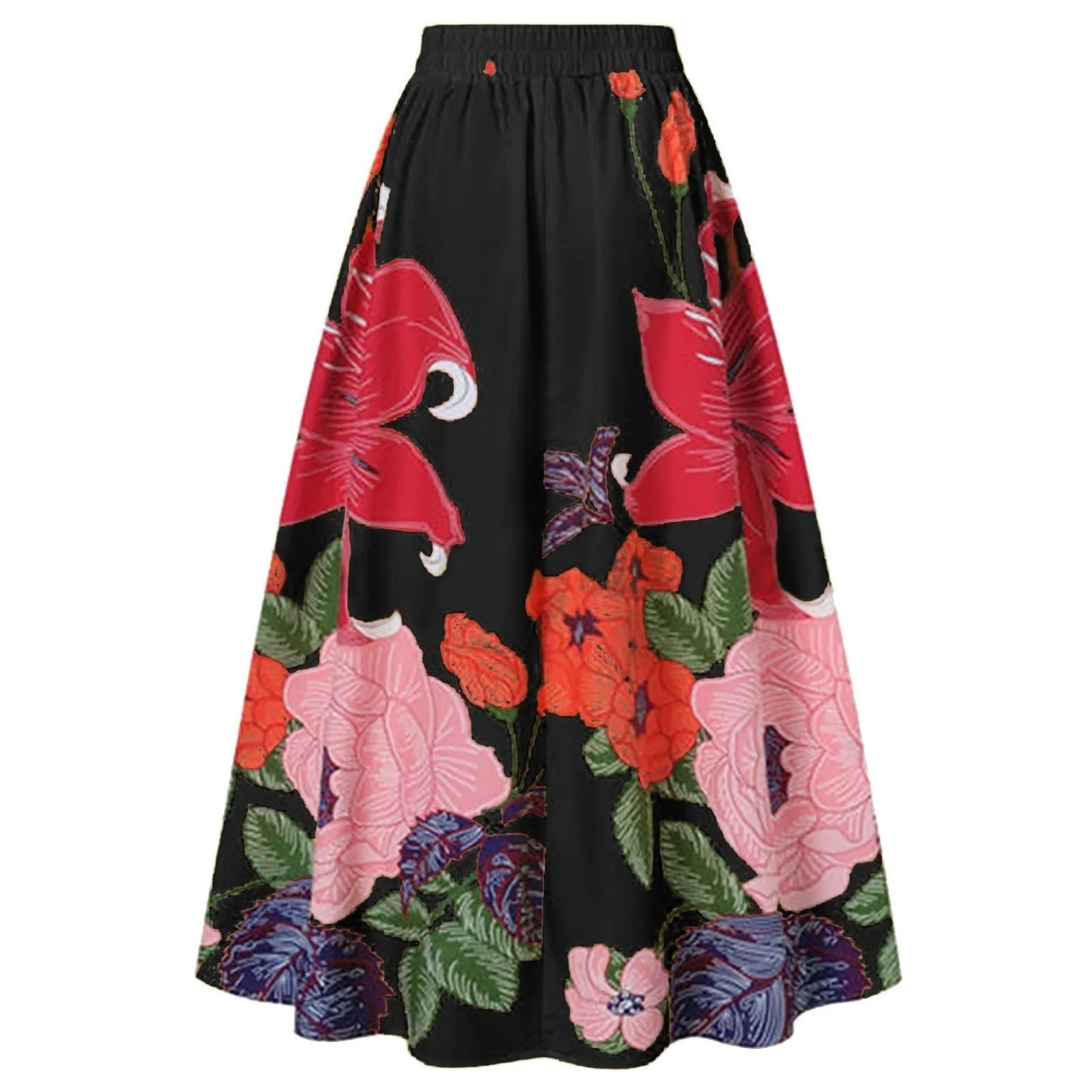Bloemen maxi rok met hoge taille – Elodie