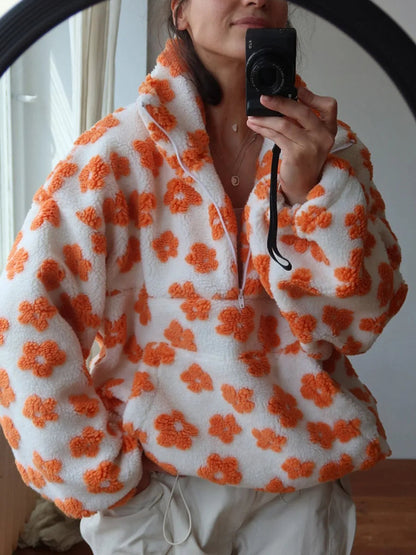 Bloemen teddy dames pullover – Fleur