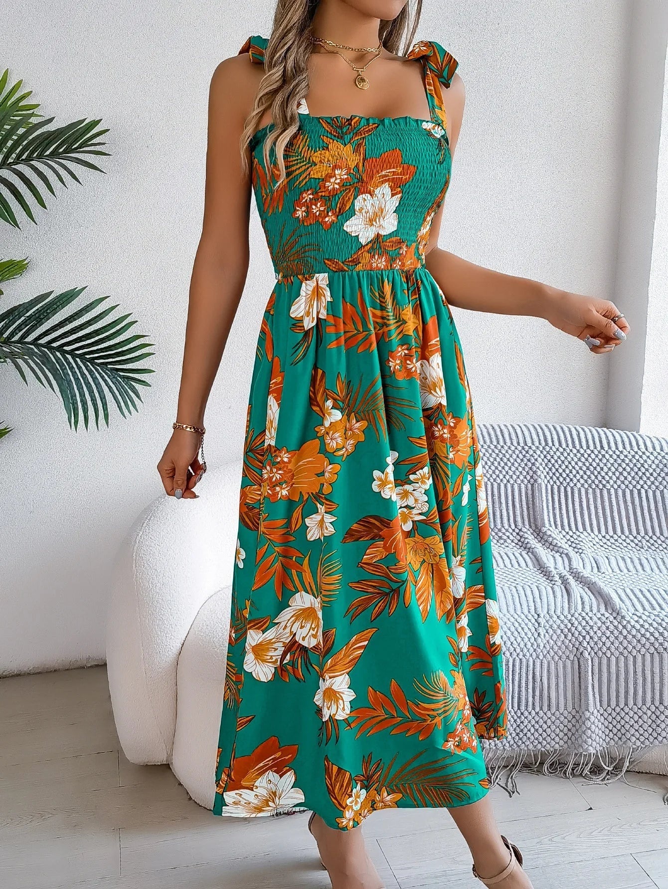 Bloemenprint dames zomerjurk – Capri