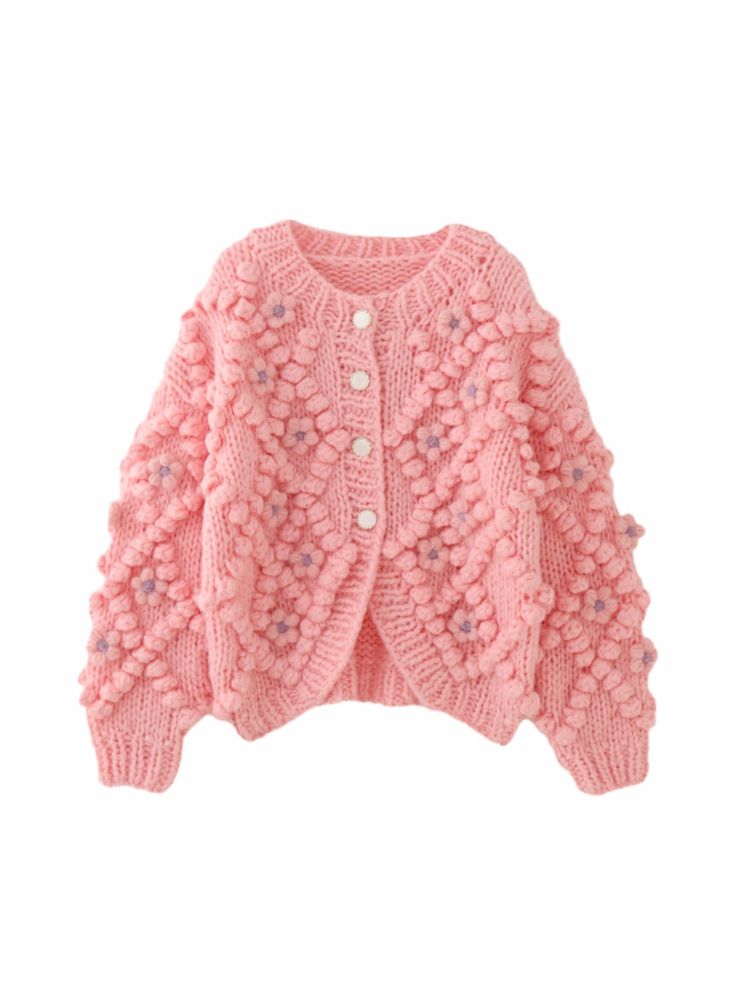 Bloemige Gebreide Cardigan voor Herfst en Winter