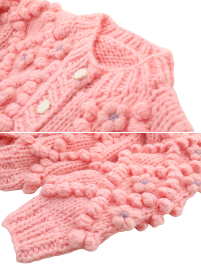 Bloemige Gebreide Cardigan voor Herfst en Winter