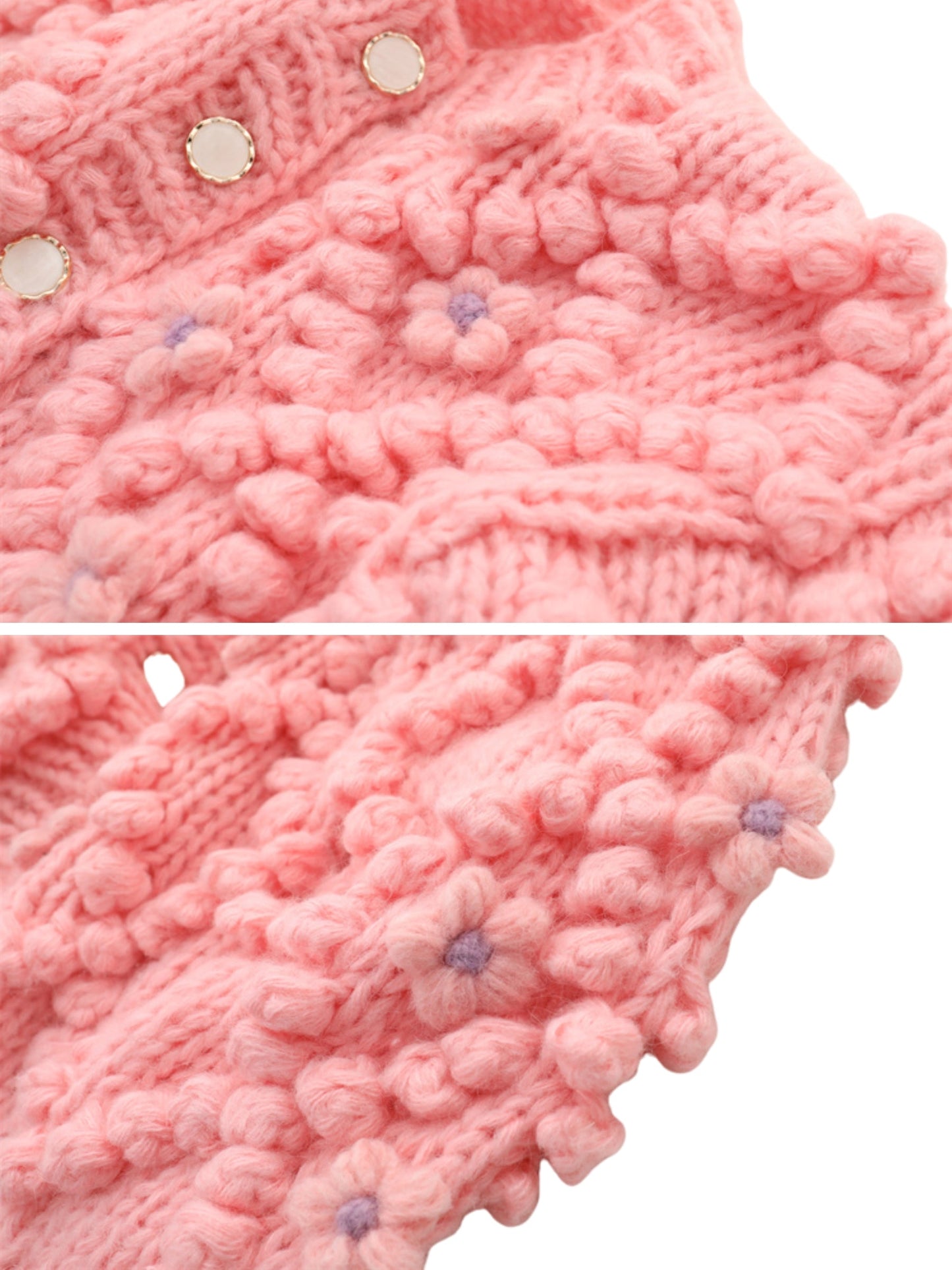 Bloemige Gebreide Cardigan voor Herfst en Winter