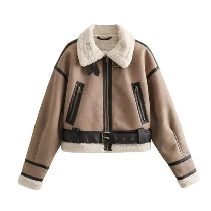 Elvara Aviator Jas Dames Teddy Gevoerd Oversized Winterjas