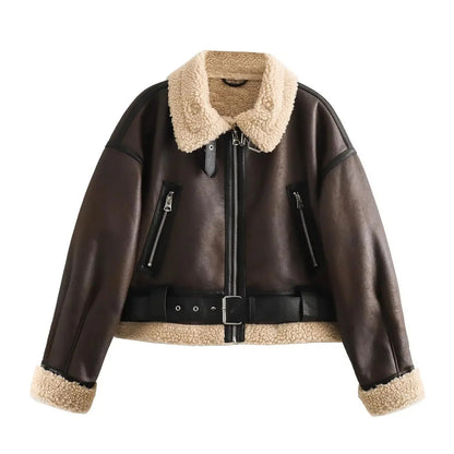 Elvara Aviator Jas Dames Teddy Gevoerd Oversized Winterjas