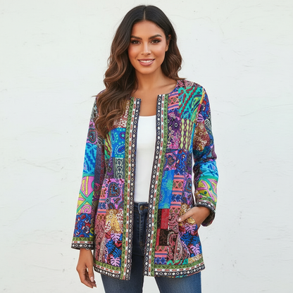 Bohemian dames vest met kleurrijk patchwork - Zaria