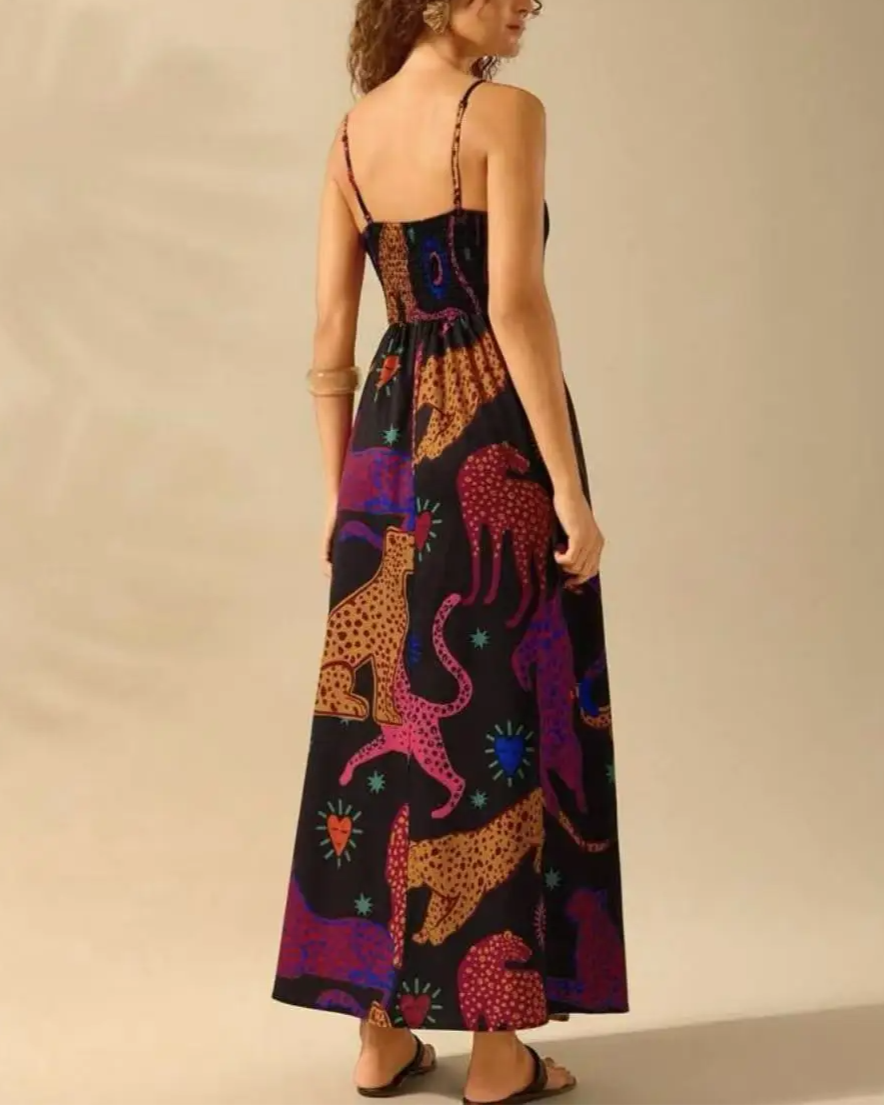 Bohemian maxi jurk met print – Zafira