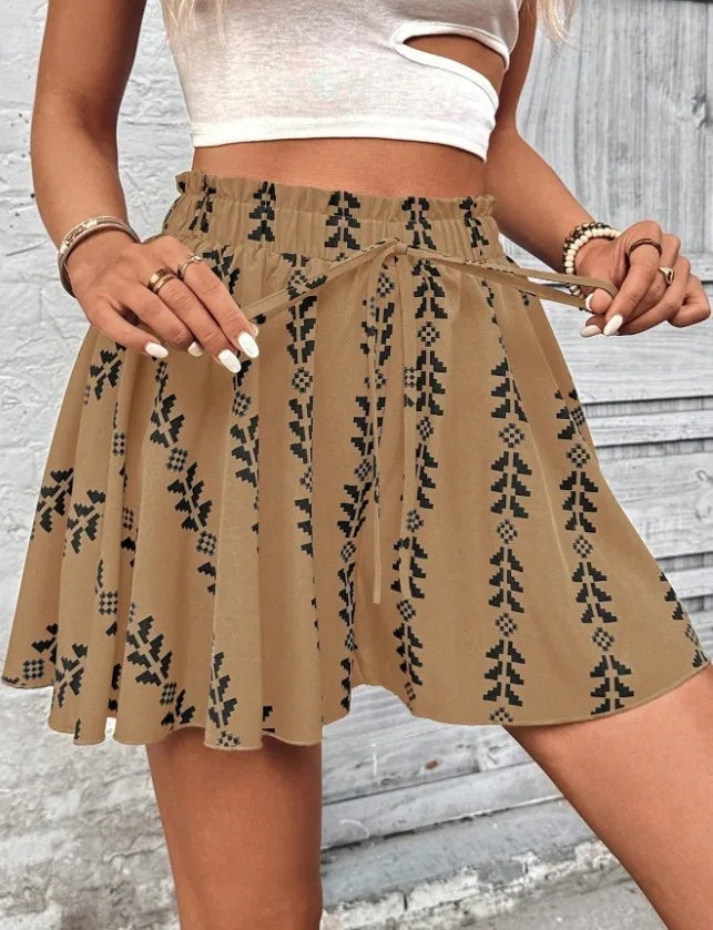 Boho flare dames short met print – Alina