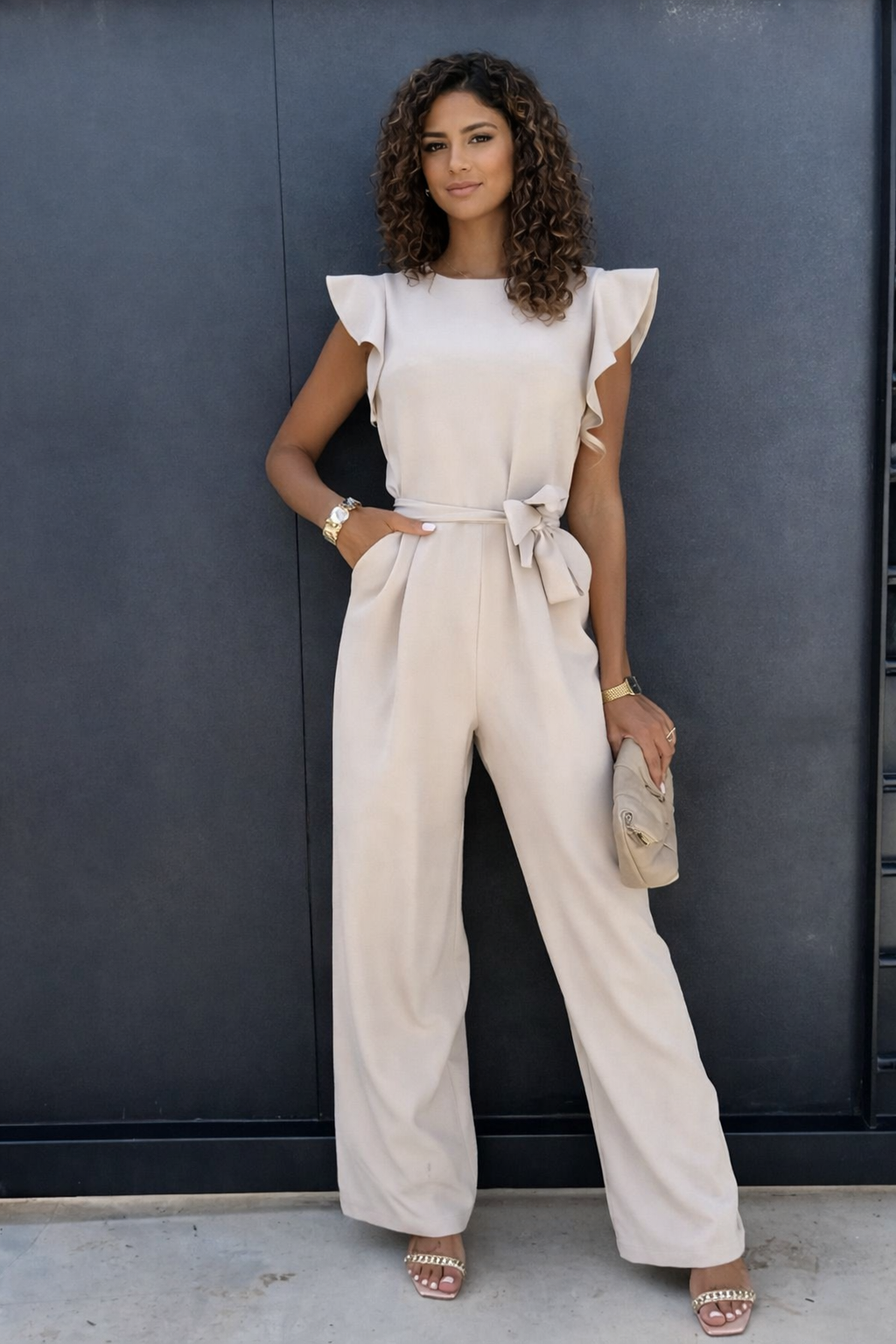 Alessia Elegante Mouwloze Dames Jumpsuit