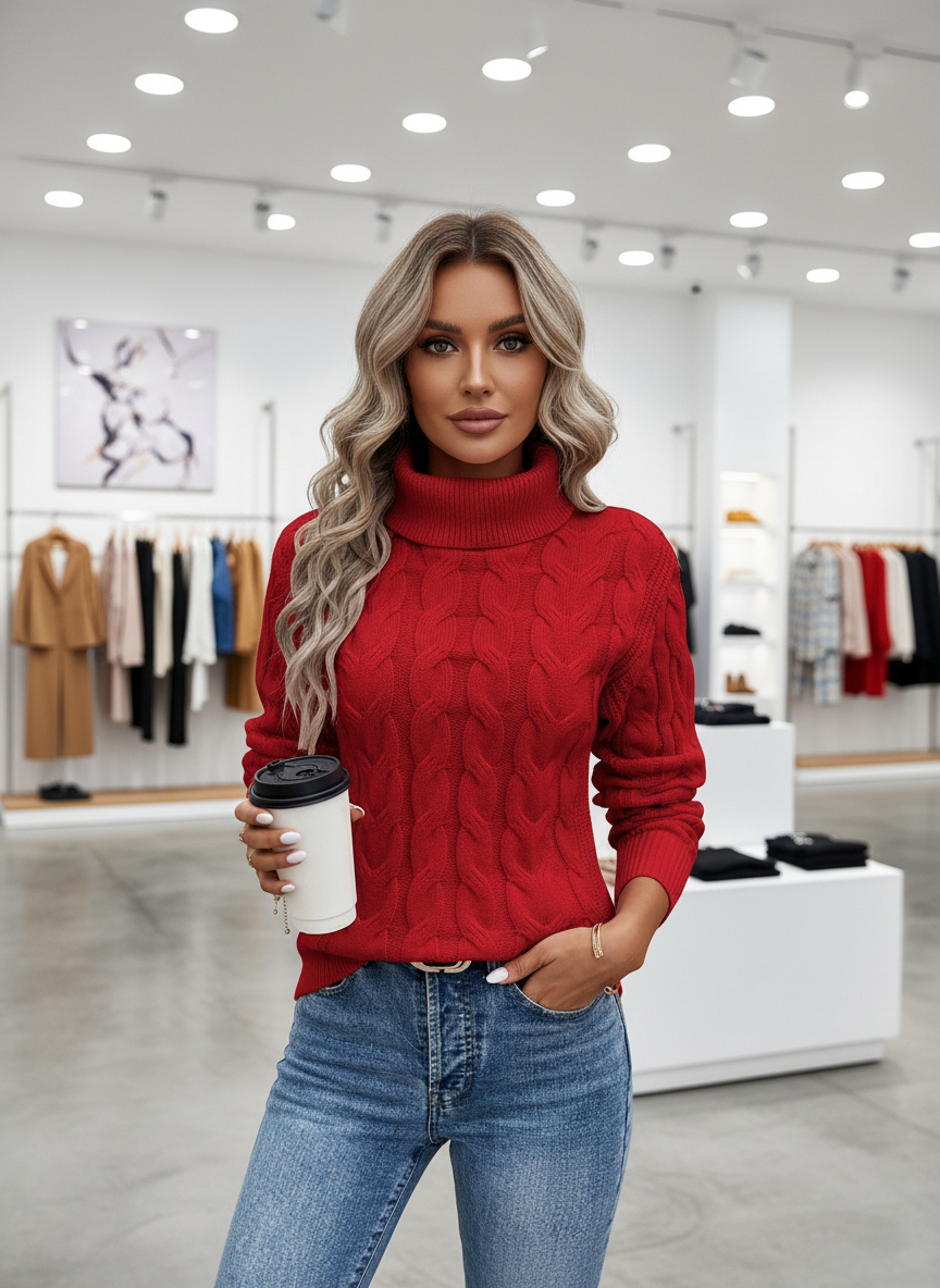 Michelle Knit Turtleneck Sweater Dames