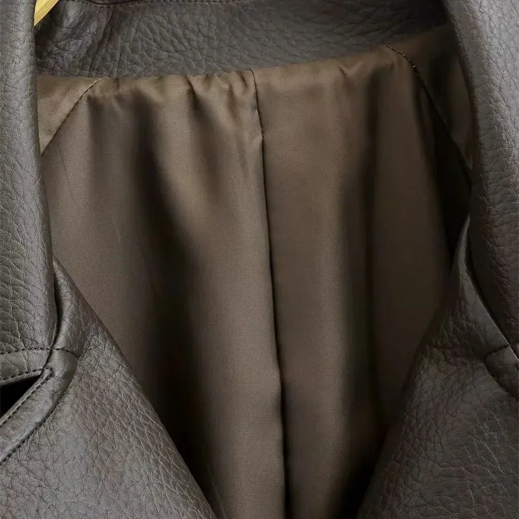 Valencia Leren Trenchcoat Dames Lange Elegante Jas met Ceintuur