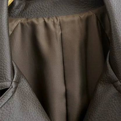 Valencia Leren Trenchcoat Dames Lange Elegante Jas met Ceintuur