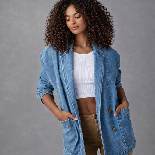 Mirelle Denim Blazer Dames Casual Chic
