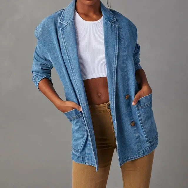 Mirelle Denim Blazer Dames Casual Chic