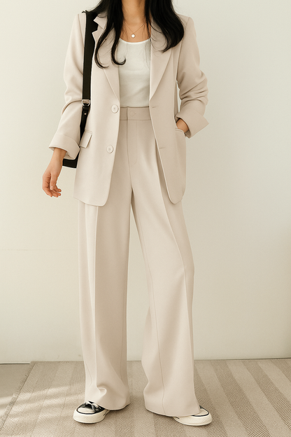 Marian Elegant 2-Delig Damespak Stijlvolle Blazer en Pantalon Set