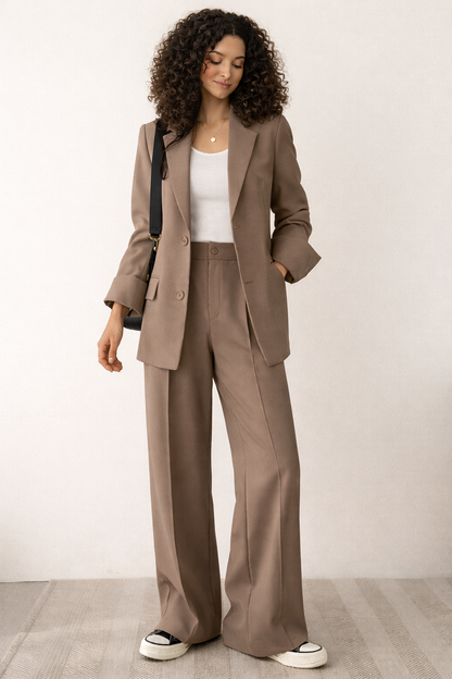 Marian Elegant 2-Delig Damespak Stijlvolle Blazer en Pantalon Set
