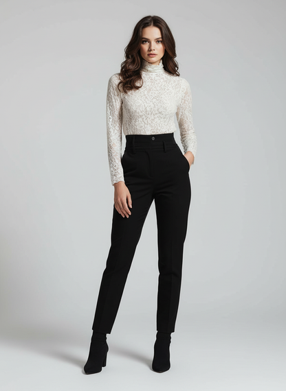 Elarisse Elegante Kant Col Top Dames