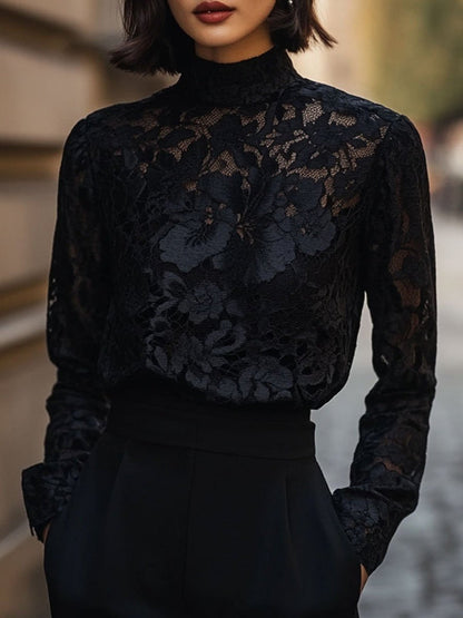 Elarisse Elegante Kant Col Top Dames