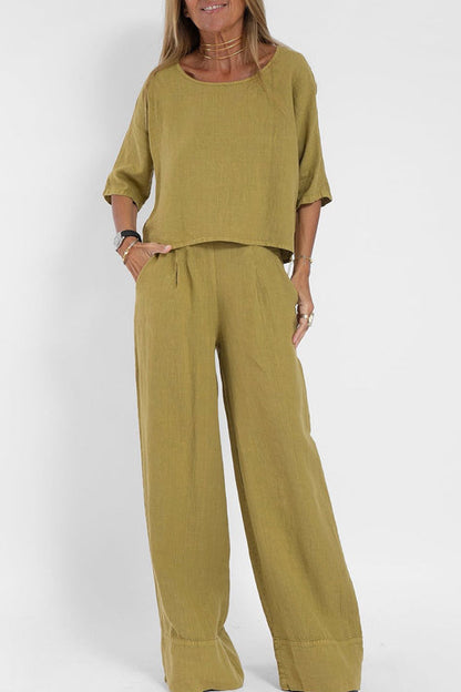 Palms Relaxed Linen Set