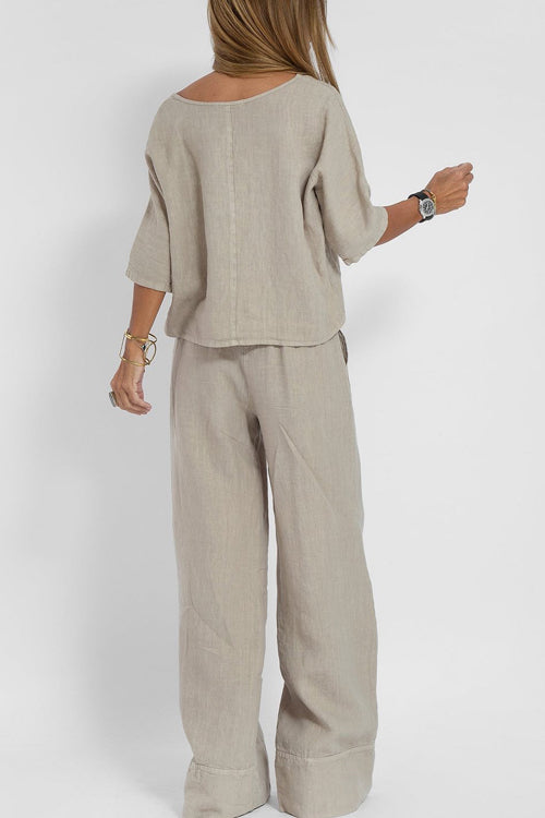 Palms Relaxed Linen Set