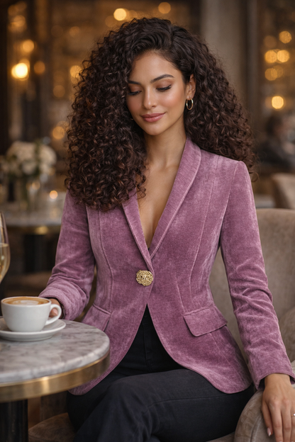 Valerie Luxe Fluwelen Getailleerde Blazer Dames