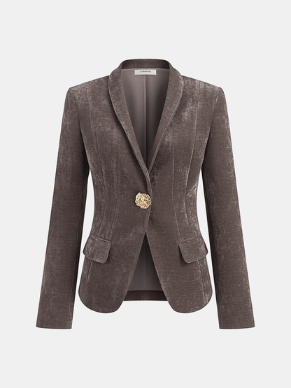 Valerie Luxe Fluwelen Getailleerde Blazer Dames