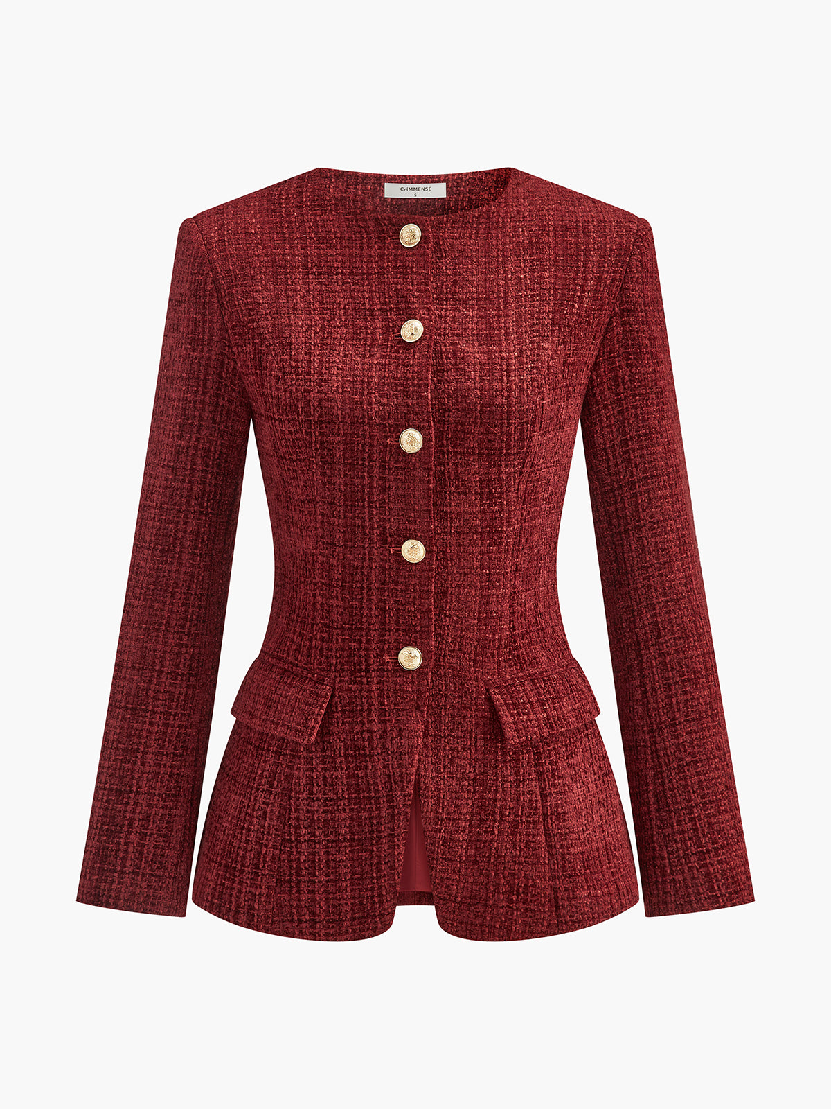 Marielle Luxe Tweed Blazer Dames met Gouden Knopen