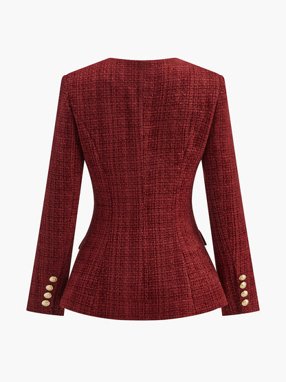 Marielle Luxe Tweed Blazer Dames met Gouden Knopen