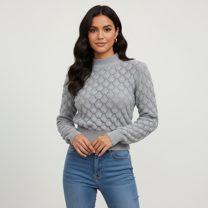 Bubble-knit pullover met structuur – Sofia