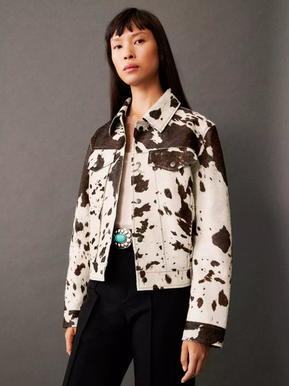 Camila Navarro Statement Cow Print Jacket