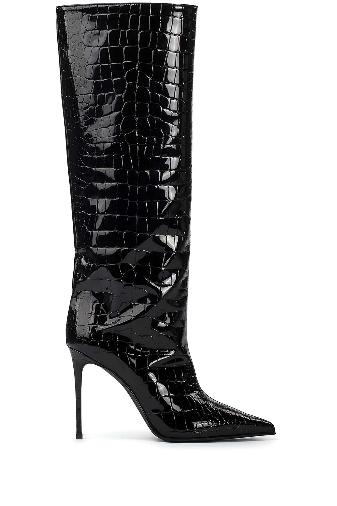 Camille | Croco-Leren Laarzen met Stiletto-Hak