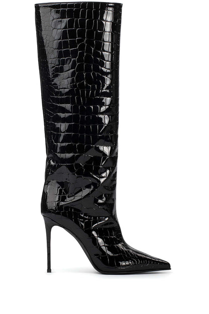 Camille | Croco-Leren Laarzen met Stiletto-Hak