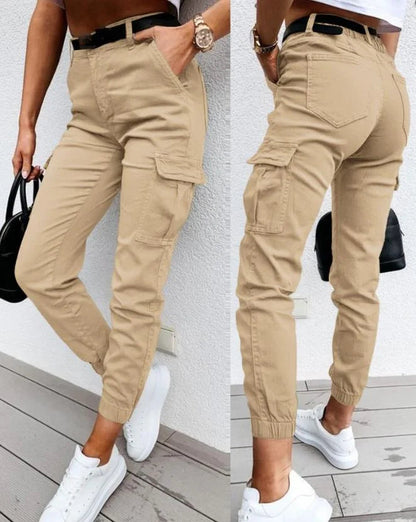 Cargo Broek met Hoge Taille voor Dames