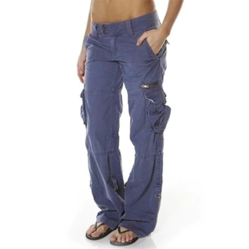 Cargo broek voor dames met rechte pijpen en streetstyle look