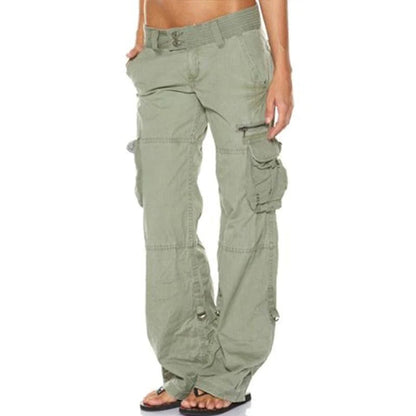 Cargo broek voor dames met rechte pijpen en streetstyle look