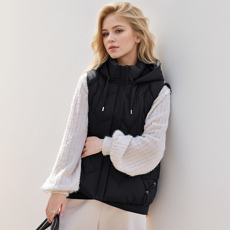 Casual Dames Mouwloos Herfst Bodywarmer Vest met Capuchon