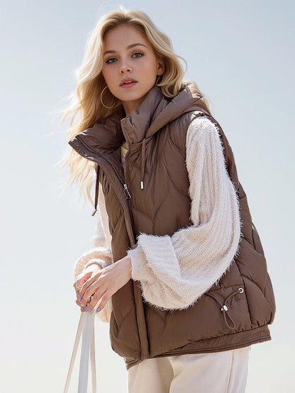 Casual Dames Mouwloos Herfst Bodywarmer Vest met Capuchon