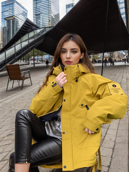 Casual Outdoor Donsjack Wandeljas met Opstaande Kraag
