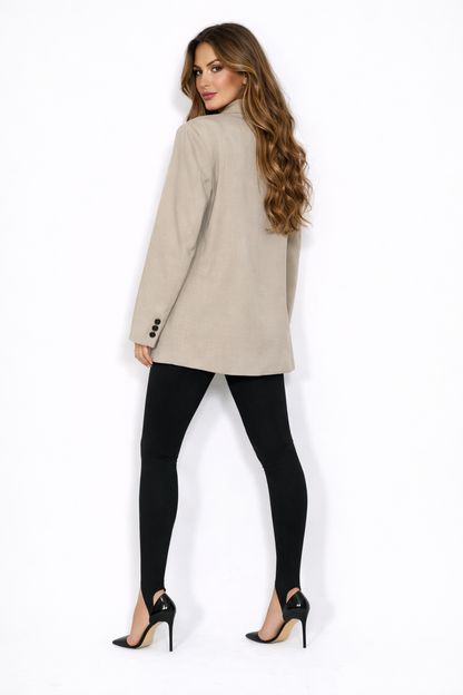 Élise Zwarte Double-Breasted Oversized Blazer Dames