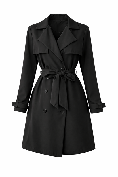 Aveline Tailored Trenchcoat Dames – Luxe Lange Trench met Ceintuur