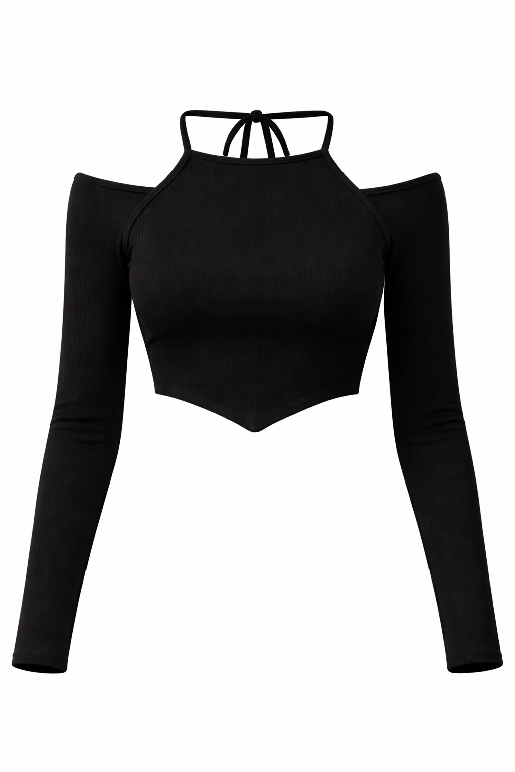 Scarlett – Trendy Open-Back Crop Top met Lange Mouwen