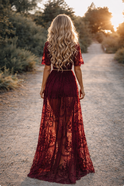 Camila Lace Riviera Maxi Dress Elegante Kant Maxi Jurk voor Dames