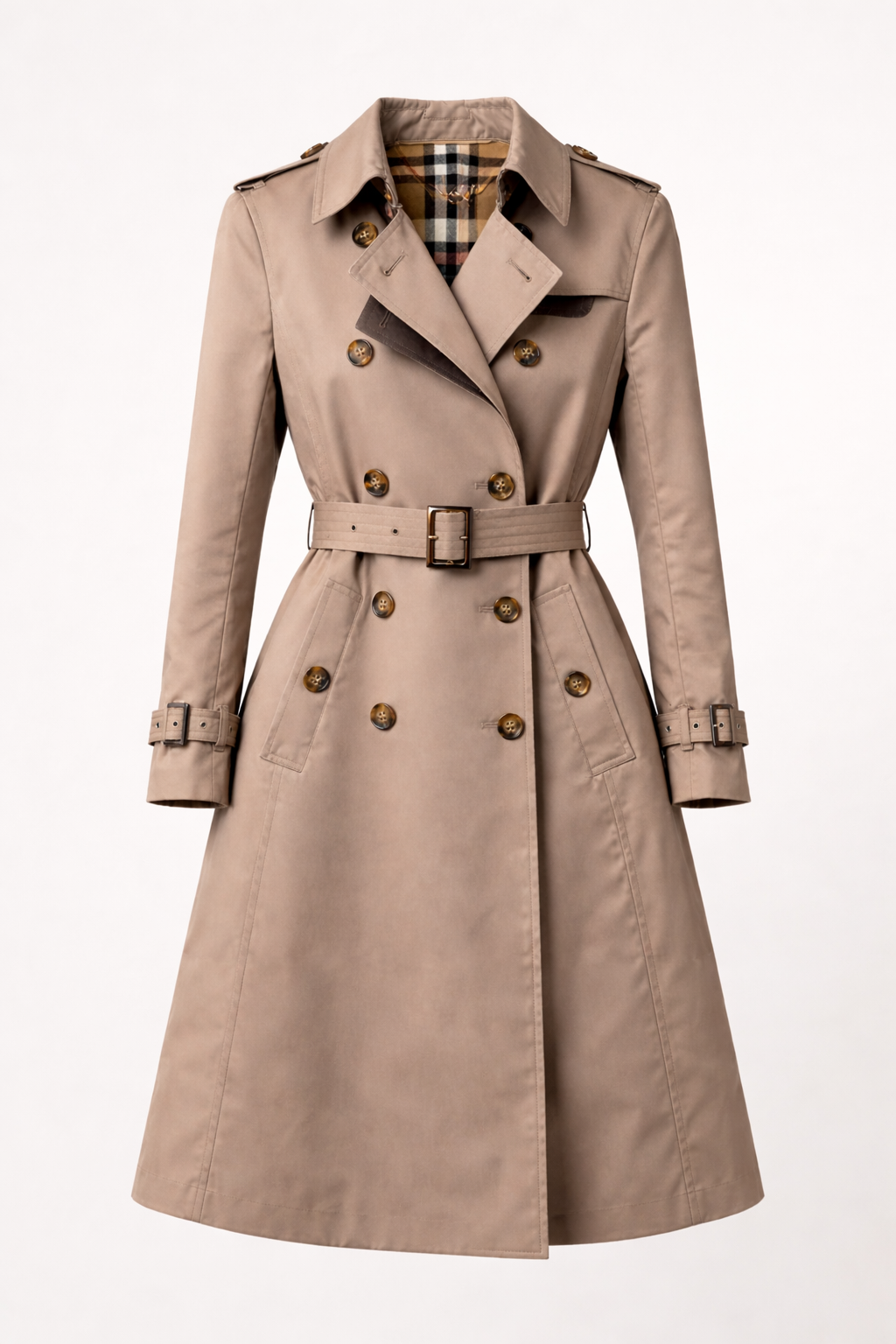 Poppy Luxe Beige Trenchcoat Dames – Elegante Getailleerde Trenchcoat