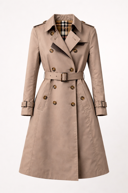 Poppy Luxe Beige Trenchcoat Dames – Elegante Getailleerde Trenchcoat