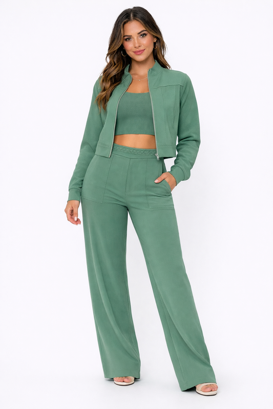 Sophie Dames 3-Delige Lounge Set – Elegante Matching Set met Vest
