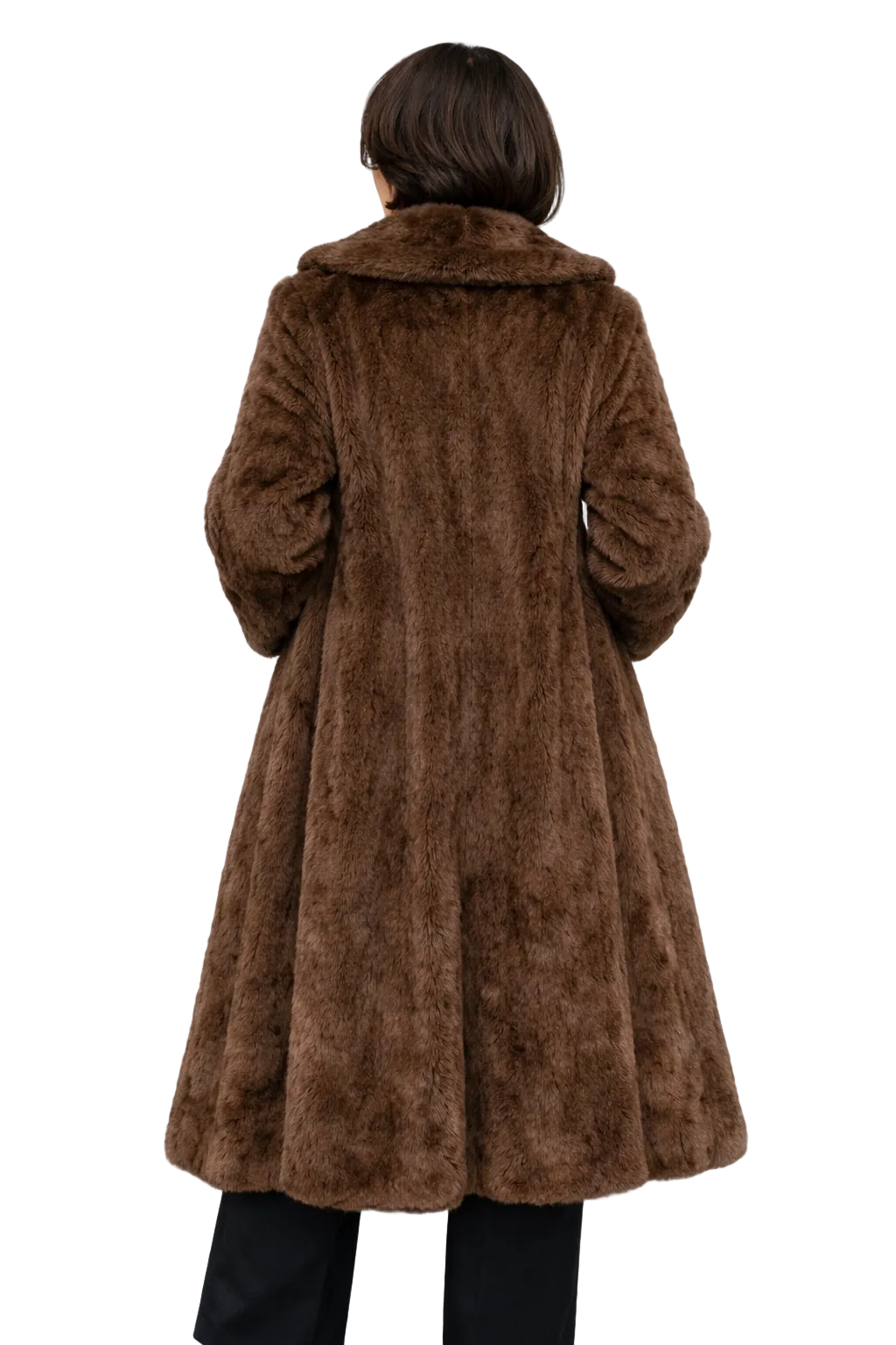 Moss Dames Faux Fur Jas | Luxe Oversized Winterjas in Chocoladebruin