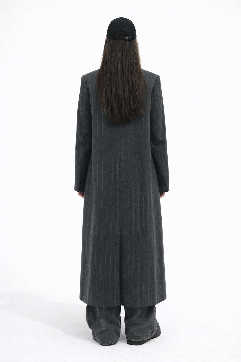 Atelier Pinstripe Maxi Coat