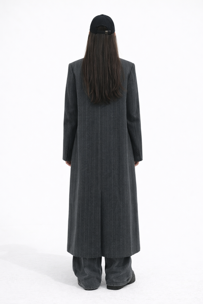 Atelier Pinstripe Maxi Coat