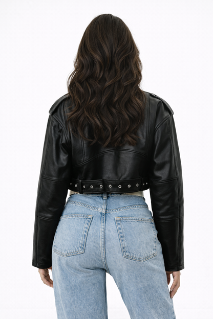 Montreal Cropped Biker Jacket